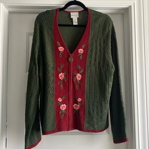 Vintage Napa Valley slouchy grandma sweater embroidered size XL